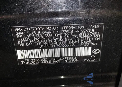 2016 Lexus Gs F z USA, uszkodzony, nr VIN JTHBP1BL7GA000856